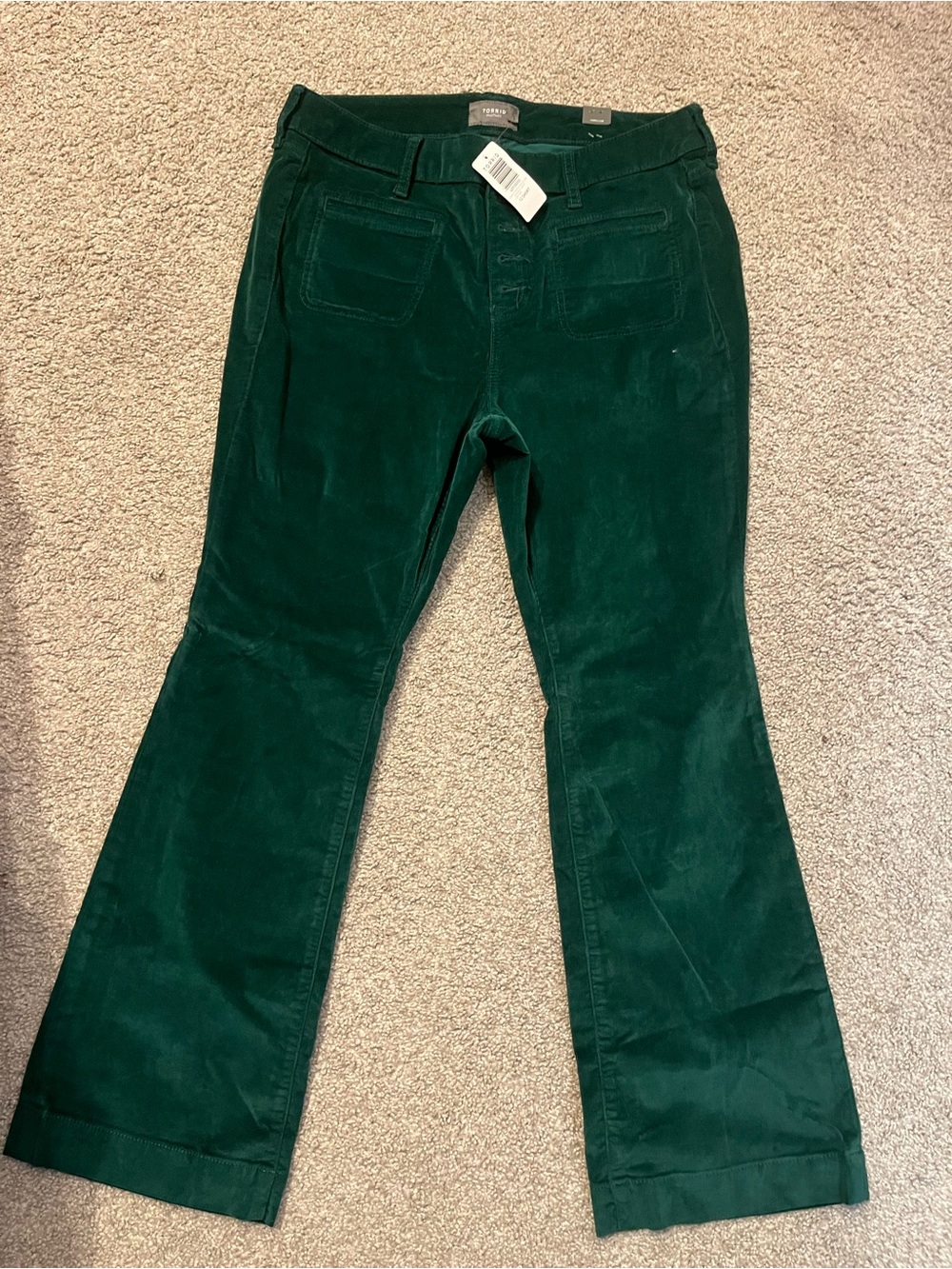 torrid Dark Green Corduroy Flare Jeans